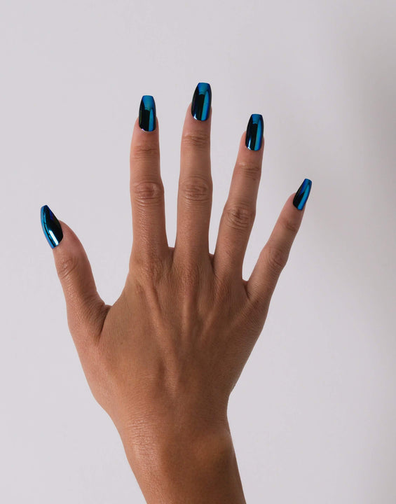 Electric Blue | Coffin Blue Nails | Press On Nails