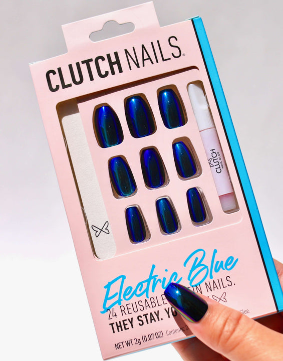Electric Blue | Coffin Blue Nails | Press On Nails