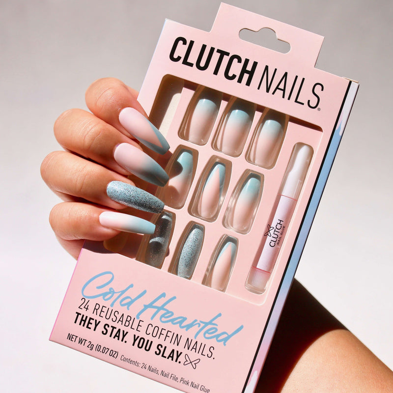 Blue Ombre | Cotton Candy Pink And Blue Nails | Press On Nails – Clutch  Nails