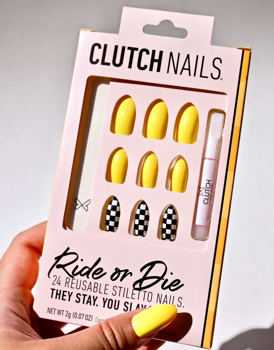 Ride or Die | Checkered Flag Nails | Press On Nails