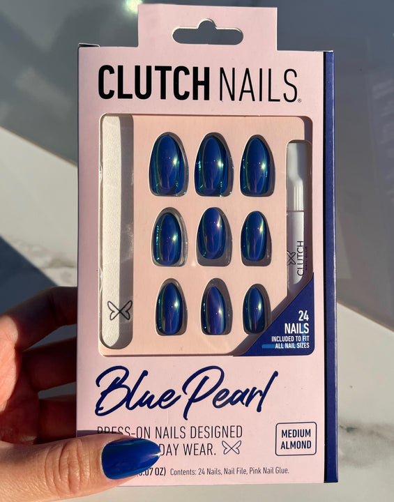 Blue Pearl | Pearl Almond Nails | Press On Nails | Limited Quantity