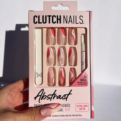 Abstract | Extra Long Pink Swirl Nails | Press-On Nails