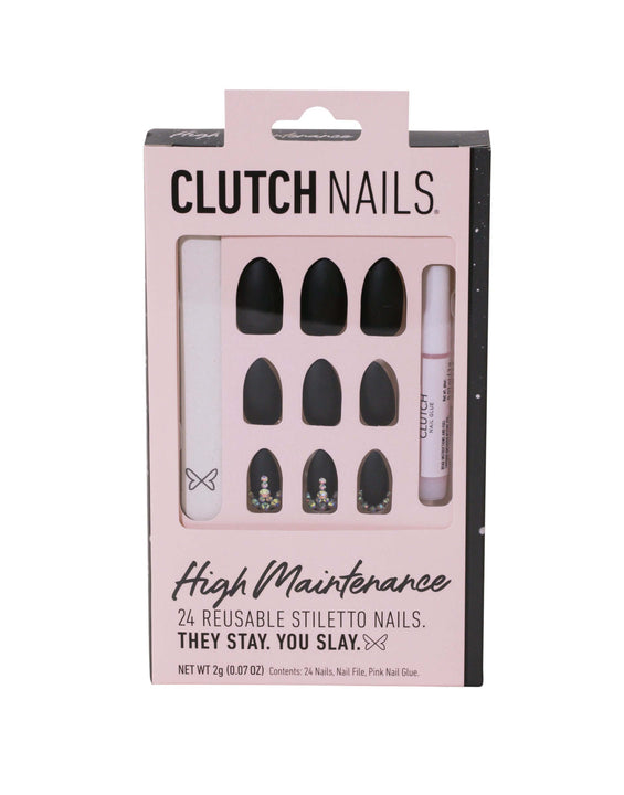 High Maintenance | Matte Black Stiletto Nails | Press On Nails
