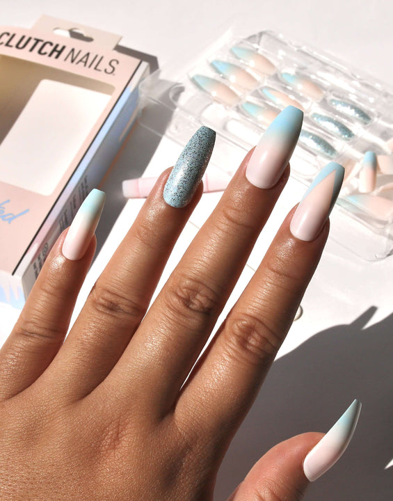 Blue Ombre | Cotton Candy Pink and Blue Nails | Press On Nails